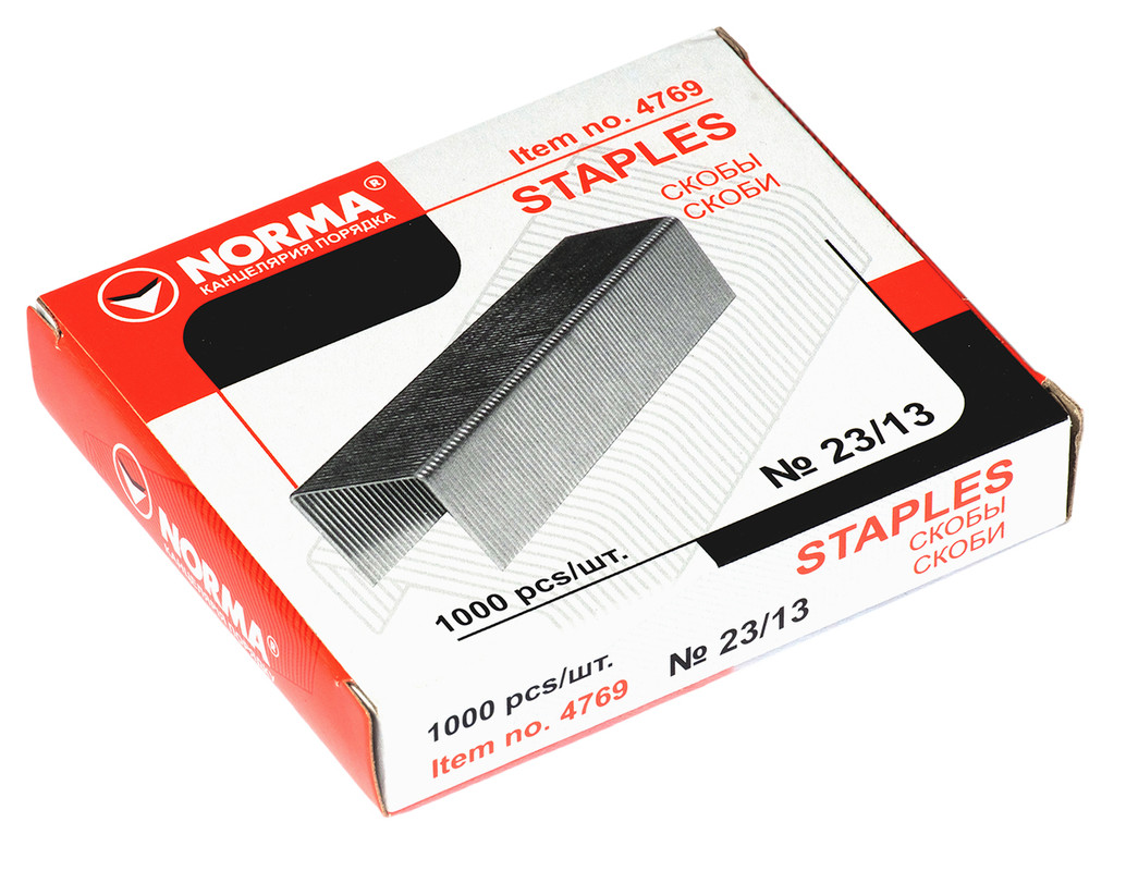 Скоби для степлера NORMA (4769N), 23/13, 1000 шт